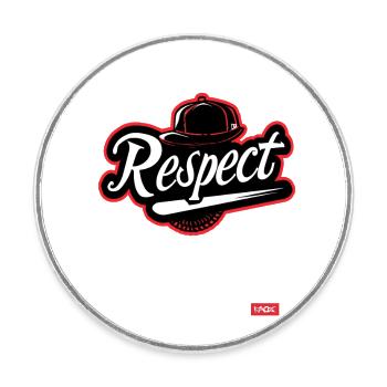 Parodie-Baseball Team: Respekt - Runder Kühlschrankmagnet - Weiß - Vorne