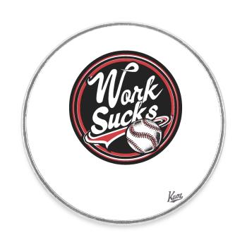 Work is annoying - Round  fridge magnet - white - Front