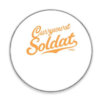 Currywurst Soldier - Round  fridge magnet - white - Front