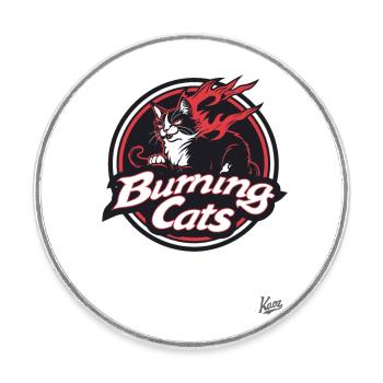 Mascot Cat Parody: Burning Cats - Round  fridge magnet - white - Front
