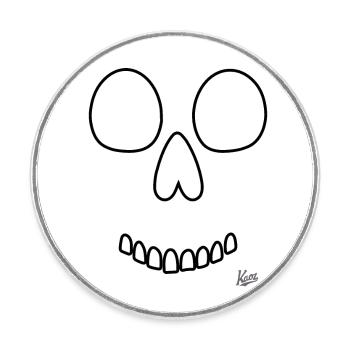 Totenkopf-Lächeln - Runder Kühlschrankmagnet - Weiß - Vorne