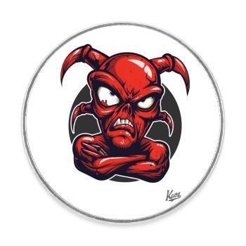 Little Demon: The Devil Has Had Enough - Round  fridge magnet - white - Front