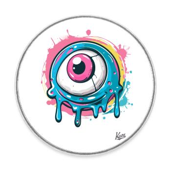 L’œil cool des éclaboussures de peinture - Magnet rond - blanc - Devant