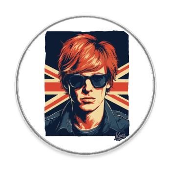 britische Flagge Brite britischer Kerl - Runder Kühlschrankmagnet - Weiß - Vorne