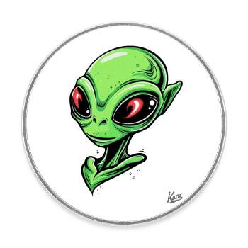 Super-Schicker Alien - Runder Kühlschrankmagnet - Weiß - Vorne