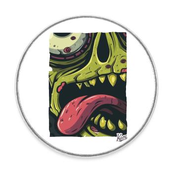 Zoom sur ce visage de zombie : effrayant et élégant ! - Magnet rond - blanc - Devant