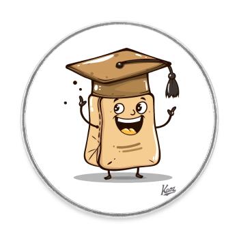 Thé drôle drôle en sachet de thé en tant que diplômé - Magnet rond - blanc - Devant