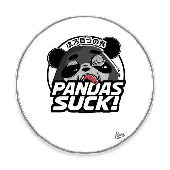 Les pandas sont stupides : l’ours panda - Magnet rond - blanc - Devant