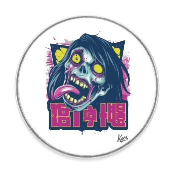 Michael the Horror Zombie - Round  fridge magnet - white - Front