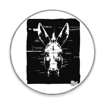 7328 donkey - Runder Kühlschrankmagnet - Weiß - Vorne