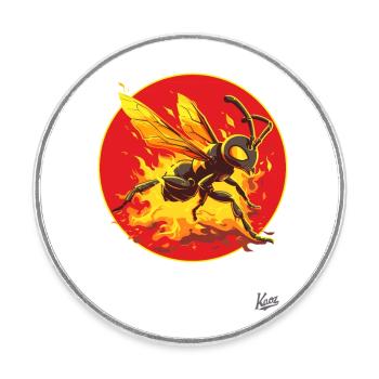 Burning Flying Ant - Round  fridge magnet - white - Front