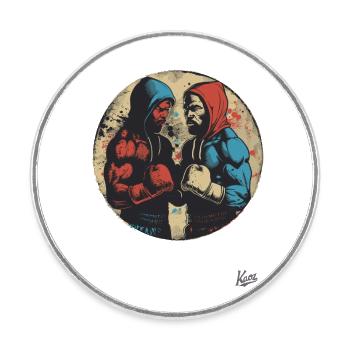 Vintage Heavyweight Boxer Competition - Round  fridge magnet - white - Front