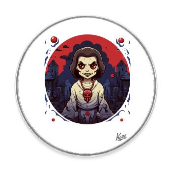 Cartoon-Horror-Geschichten - Runder Kühlschrankmagnet - Weiß - Vorne