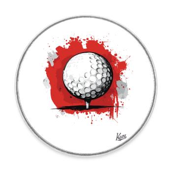 Golf Ball Golfing - Round  fridge magnet - white - Front