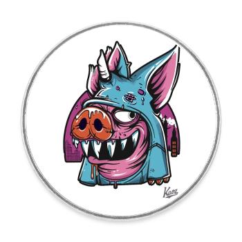 Funny Quasi-Modo: The Cartoon Pig of Notre - Round  fridge magnet - white - Front