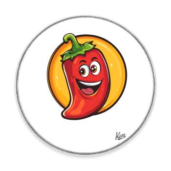 Bonjour! Pepperoni épicé drôle - Magnet rond - blanc - Devant