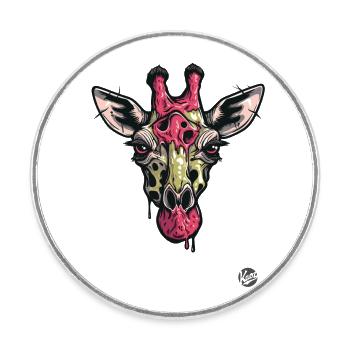 Bunte Zombie-Giraffe - Runder Kühlschrankmagnet - Weiß - Vorne