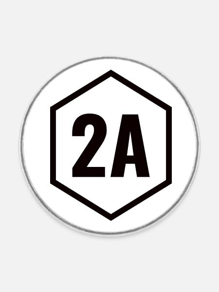 2A Corse du Sud - Noir - Magnet rond - blanc