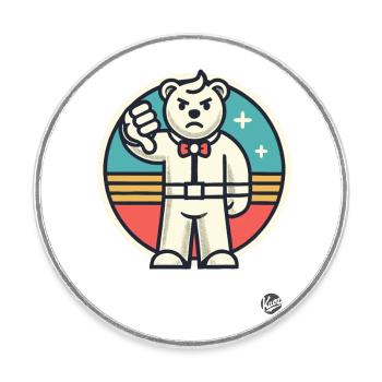 Bad rating, thumbs down Reject Bear - Round  fridge magnet - white - Front