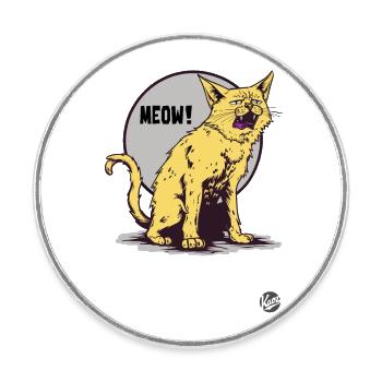 Die nervige jammernde Katze nervt - Runder Kühlschrankmagnet - Weiß - Vorne