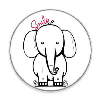 Elephant smile - Runder Kühlschrankmagnet - Weiß - Vorne