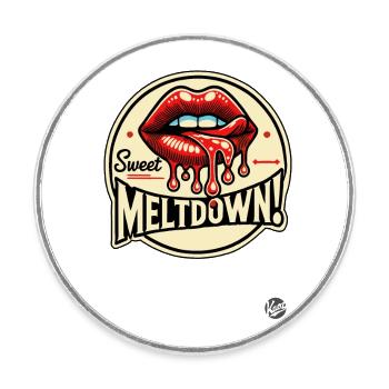 Sweet Kiss Lèvres Meltdown - Magnet rond - blanc - Devant