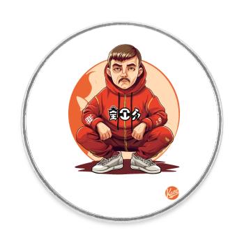 Slav Squat Tracksuit Gopnik Mode Design - Runder Kühlschrankmagnet - Weiß - Vorne