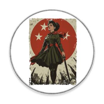 Vintage Socialisme Communisme Propagande - Magnet rond - blanc - Devant