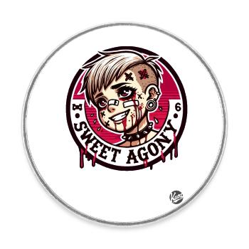Punk alternatif Emo Girl - Magnet rond - blanc - Devant