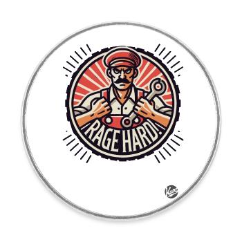 Workers' protest: Working class rages hard - Round  fridge magnet - white - Front