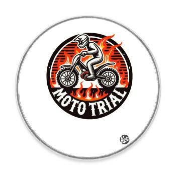 Motocross Moto Trial in Hell - Round  fridge magnet - white - Front
