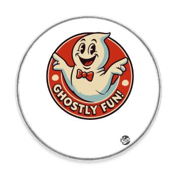 Ghost fun with this little ghost - Round  fridge magnet - white - Front