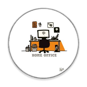 home office - Runder Kühlschrankmagnet - Weiß - Vorne