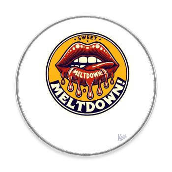 Tender kisses and sweet melting away - Round  fridge magnet - white - Front