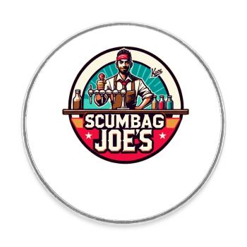 Scumbag Joe's Bar & Pub - Round  fridge magnet - white - Front