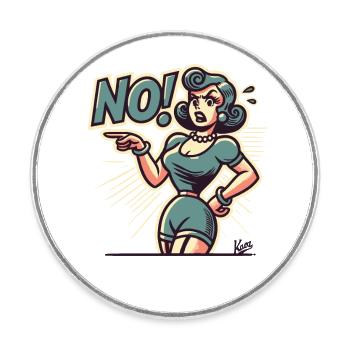 La femme dit non ! - Magnet rond - blanc - Devant