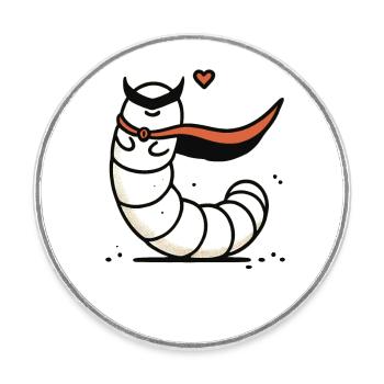 Super Amour Héros Ver - Magnet rond - blanc - Devant