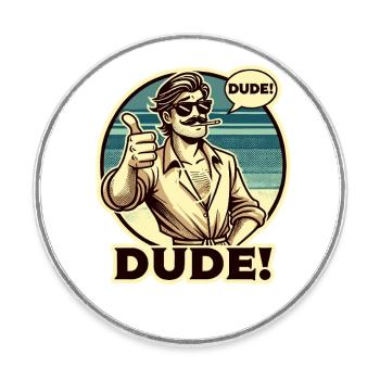 Thumbs up guy, cool guy calls all people guy guy - Round  fridge magnet - white - Front