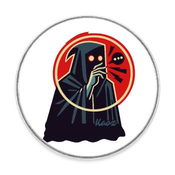 Mysterious Magician – Dark Wizardry - Round  fridge magnet - white - Front