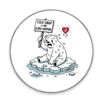 Schwitzender Eisbär Klimawandel Protest - Runder Kühlschrankmagnet - Weiß - Vorne