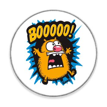 Lustiger Boo Hamster - Runder Kühlschrankmagnet - Weiß - Vorne