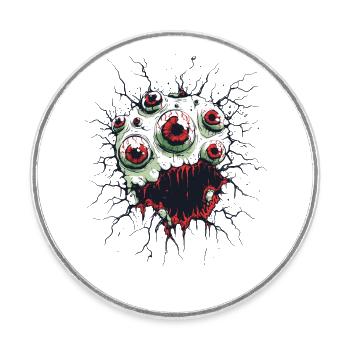 Eye of Terror – Monster Breaks Through - Round  fridge magnet - white - Front