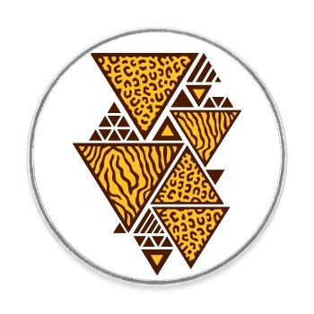 Dreiecks-Muster (Tiger / Leopard) - Runder Kühlschrankmagnet - Weiß - Vorne