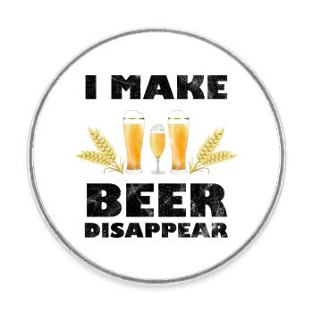 Bier lustiger BierSpruch mit Bier - Runder Kühlschrankmagnet - Weiß - Vorne