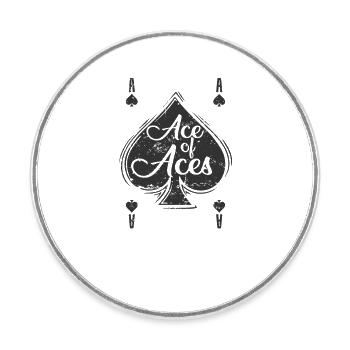 Ace of Aces Skat ou jeu de cartes de poker - Magnet rond - blanc - Devant