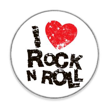 I LOVE ROCK N ROLL. - Round  fridge magnet - white - Front