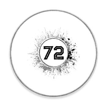 72 Zahl Klecks - Runder Kühlschrankmagnet - Weiß - Vorne