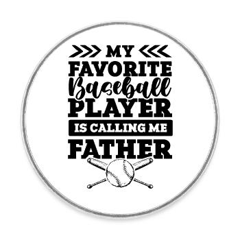 baseball father - Runder Kühlschrankmagnet - Weiß - Vorne