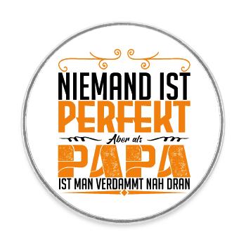 perfekt dad - Runder Kühlschrankmagnet - Weiß - Vorne