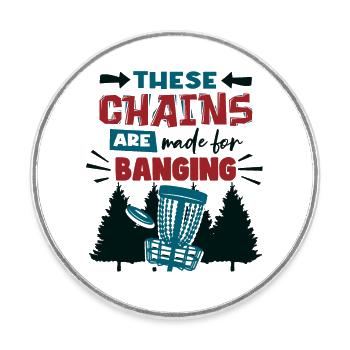 Disc Golf Men Humor Frisbee - Round  fridge magnet - white - Front